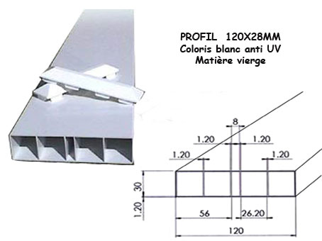 Profil 120x28 de 0 à 200 mètre linéaire